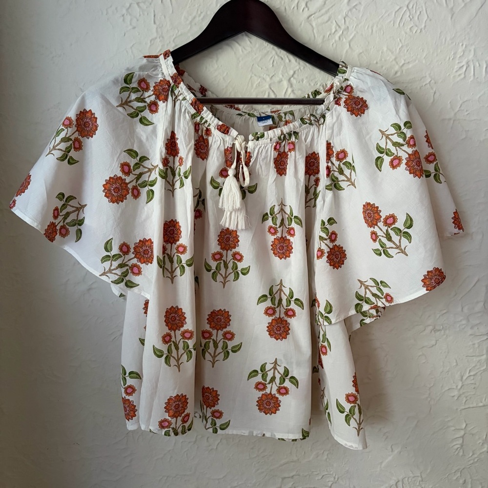 100% Cotton Old Navy Floral Blouse Large
